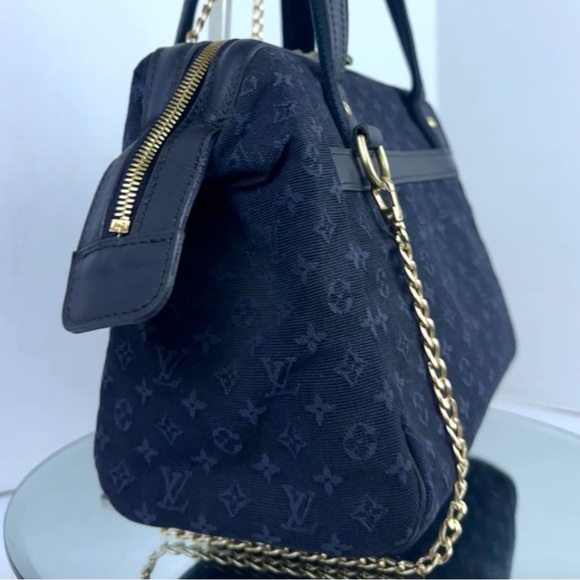 Louis Vuitton Josephine Mini Lin Satchel Bag Navy - Picture 6 of 14
